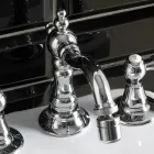 Classic 3 Hole Bidet Tap with Brass Levers Made in Italy - Noriana Viadurini