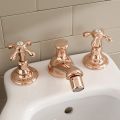 Vintage Design Brass Bidet Taps with 3 Holes Made in Italy - Klarisa