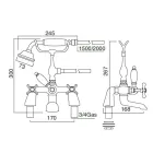 Brass Bathtub Edge Tap with Luxury Classic Style Hand Shower - Fioretta Viadurini