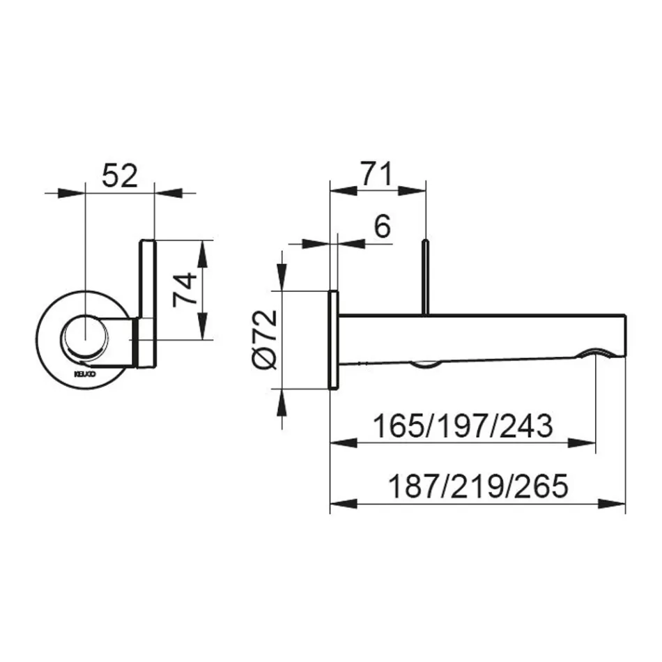 Built-in Wall-Mounted Basin Tap with Integrated Design 3 Sizes - Erkole Viadurini