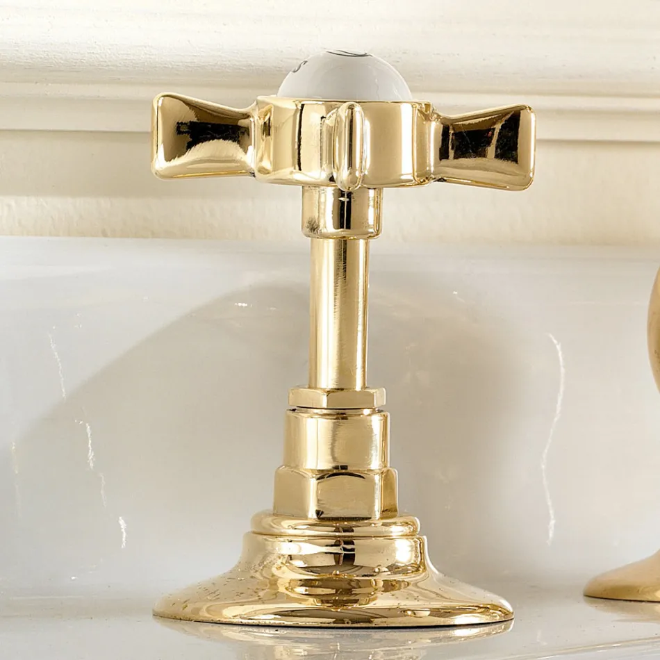 Vintage High Spout Basin Tap in Brass Made in Italy - Katerina Viadurini