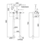 Floor Standing Bathtub Tap with Brass Shower Made in Italy - Noriana Viadurini