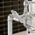 Floor Standing Bathtub Tap with Brass Shower Made in Italy - Noriana Viadurini