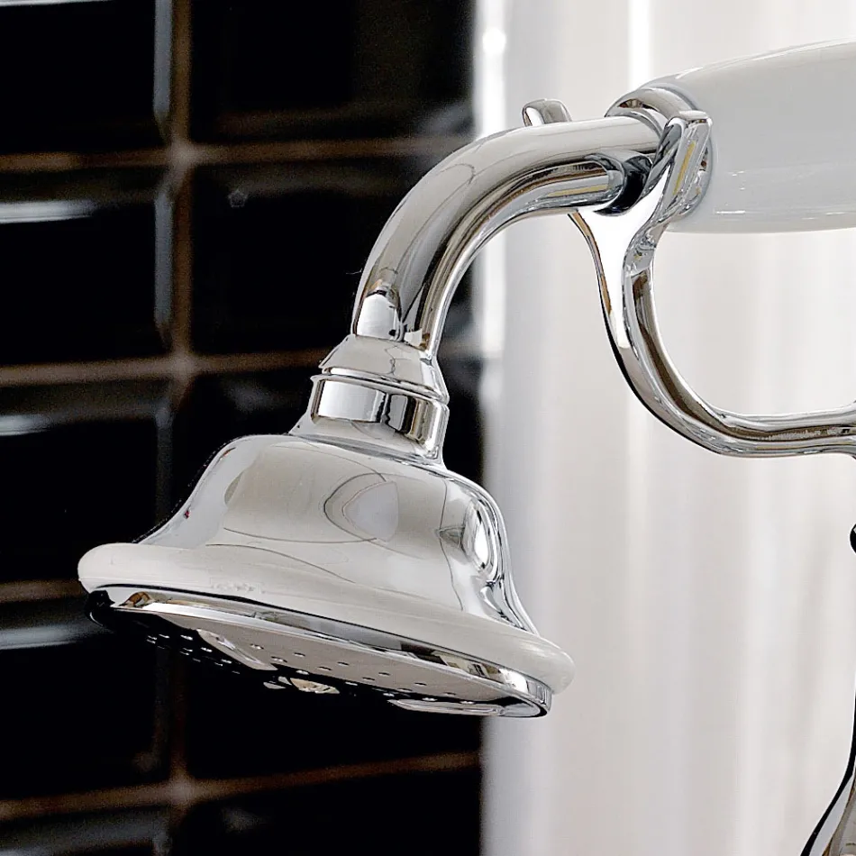 Floor Standing Bathtub Tap with Brass Shower Made in Italy - Noriana Viadurini