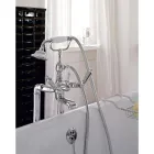 Floor Standing Bathtub Tap with Brass Shower Made in Italy - Noriana Viadurini