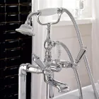 Floor Standing Bathtub Tap with Brass Shower Made in Italy - Noriana Viadurini