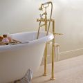 Classic Floor Bathtub Tap in Brass with Hand Shower - Fioretta