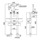 Brass Floor Standing Classic Bathtub Tap with Hand Shower - Fioretta Viadurini