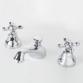 3-Hole Brass Bathroom Basin Tap with Classic Style Drain - Ercolina