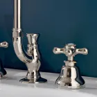 3 Hole Bathroom Sink Tap in Brass with High Spout and Drain - Ercolina Viadurini