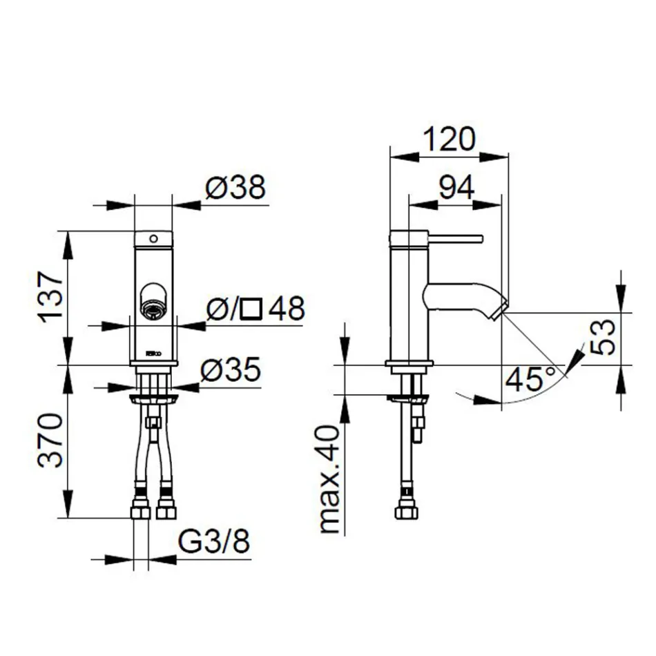Single Lever Basin Mixer Tap Brass Round Design - Antilio Viadurini