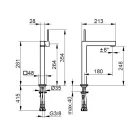 Square Design Brass Single Lever Basin Mixer Tap - Erik Viadurini