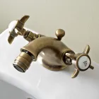 Single Hole Classic Bidet Tap in Brass and Butterfly Handles - Miriano Viadurini