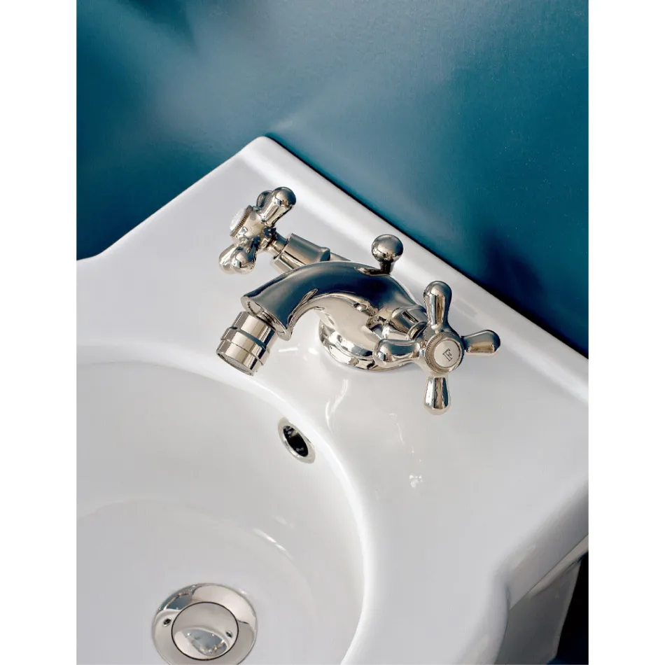 Single Hole Brass Bidet Tap with Classic Style Waste - Ercolina Viadurini