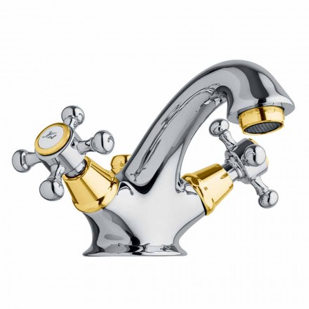 Single-Hole Brass Bathroom Basin Tap with Made in Italy Drain - Lisca Viadurini