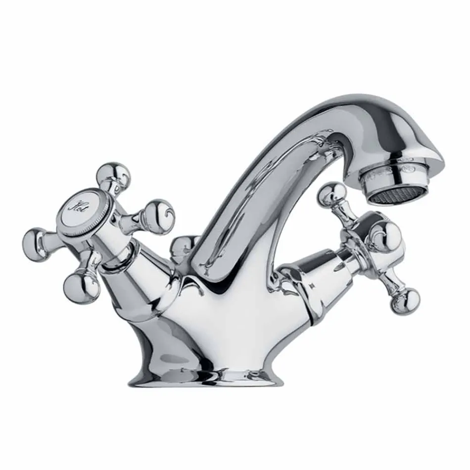 Single-Hole Brass Bathroom Basin Tap with Made in Italy Drain - Lisca Viadurini