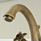 Classic Single Hole Sink Tap in Brass and Butterfly Handles - Miriano Viadurini
