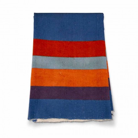 Runner of Italian Art Produced and Hand Painted in Hemp Unique Piece - Brands Viadurini