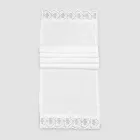 Linen Table Runner with White Lace Italian Luxury Quality - Farnese Viadurini