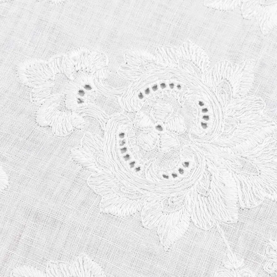 100% Linen Table Runner with Italian Luxury Design Embroidery - Jujube Viadurini