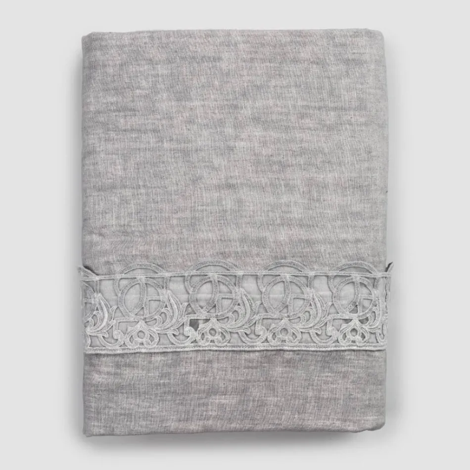 Linen Duvet Cover Storage Bag with Sinergia Lace and Buttons - Energis Viadurini