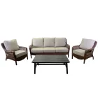 Lounge composed of 2 armchairs, 1 sofa and 1 coffee table - umbrella Viadurini