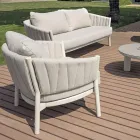 Lounge Consisting of 2 Armchairs, 1 Sofa and 2 Coffee Tables in Aluminium - Fusion Viadurini