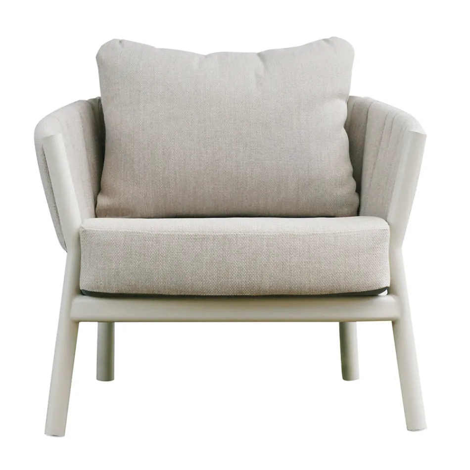 Lounge Consisting of 2 Armchairs, 1 Sofa and 2 Coffee Tables in Aluminium - Fusion Viadurini