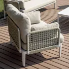 Lounge Consisting of 2 Armchairs, 1 Sofa and Coffee Table in Aluminium - Symphony Viadurini