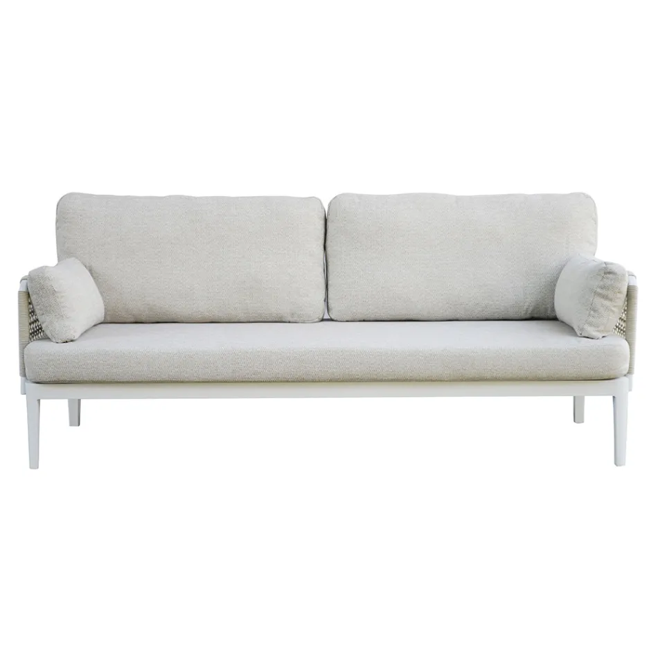 Lounge Consisting of 2 Armchairs, 1 Sofa and Coffee Table in Aluminium - Symphony Viadurini