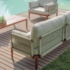 Lounge Consisting of 2 Armchairs, 1 Sofa and Coffee Table in Aluminium - Symphony Viadurini