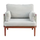 Lounge Consisting of 2 Armchairs, 1 Sofa and Coffee Table in Aluminium - Symphony Viadurini