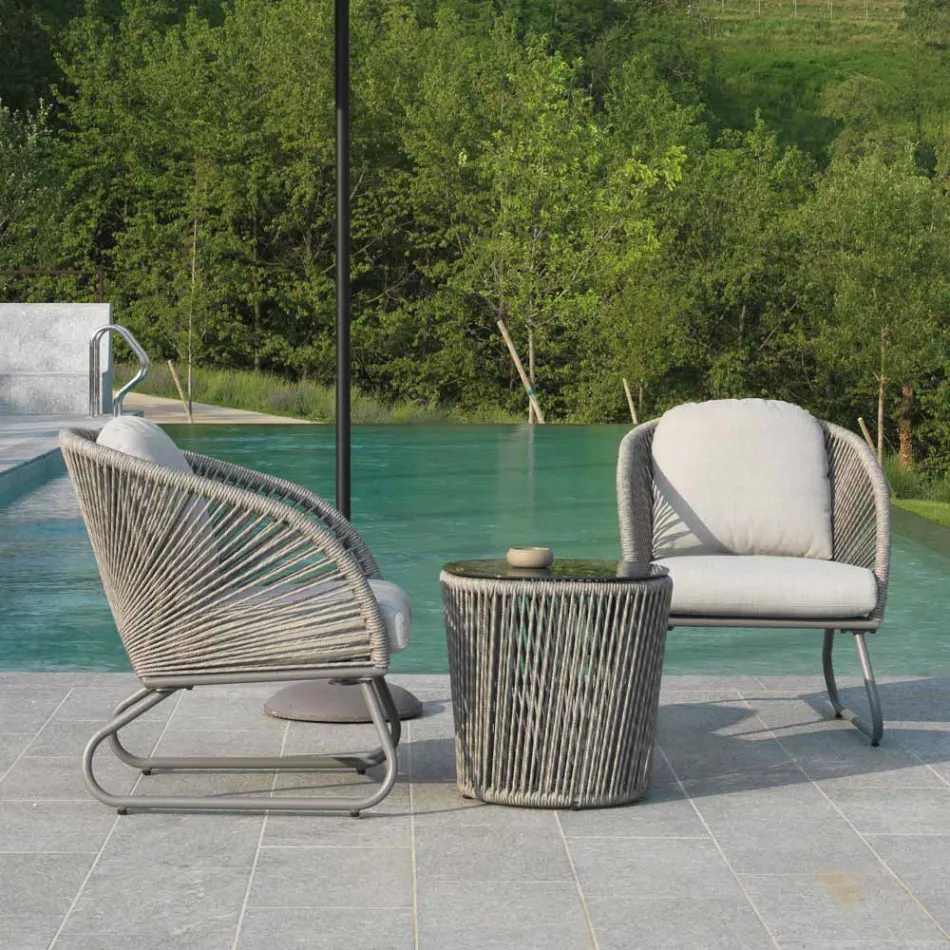 Lounge Consisting of 2 Armchairs with Coffee Table - Suitcase Viadurini