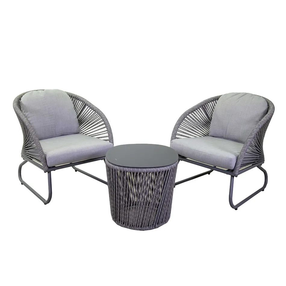 Lounge Consisting of 2 Armchairs with Coffee Table - Suitcase Viadurini