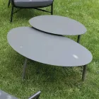 Lounge Consisting of Sofa, Armchairs and 2 Aluminium Coffee Tables - Yuma Viadurini