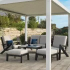 Lounge Consisting of Sofa, Coffee Table and Armchairs with Footrest - Noticeboard Viadurini