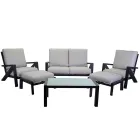 Lounge Consisting of Sofa, Coffee Table and Armchairs with Footrest - Noticeboard Viadurini