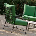 Artisan Outdoor Lounge in Iron Graphite Finish Made in Italy - Lietta Viadurini