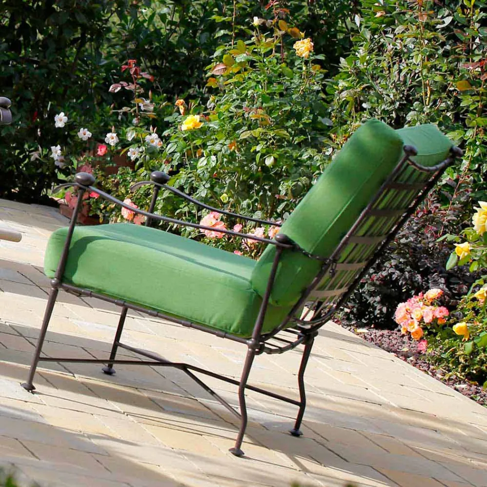 Artisan Outdoor Lounge in Iron Graphite Finish Made in Italy - Lietta Viadurini