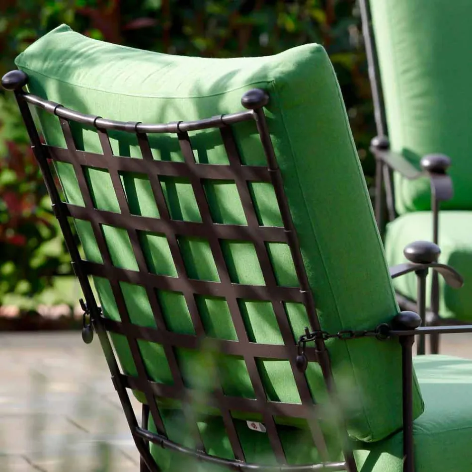 Artisan Outdoor Lounge in Iron Graphite Finish Made in Italy - Lietta Viadurini