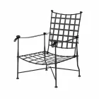 Artisan Outdoor Lounge in Iron Graphite Finish Made in Italy - Lietta Viadurini