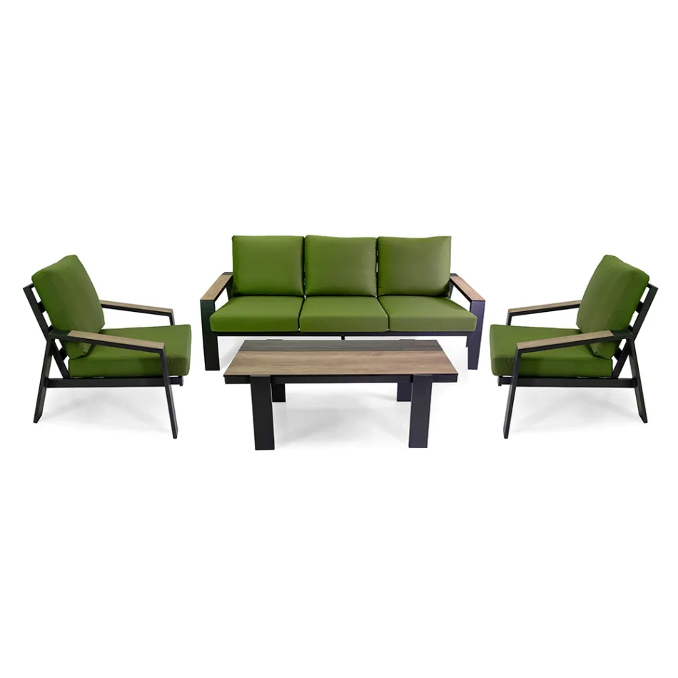 Outdoor Lounge Consisting of 1 Sofa, 2 Armchairs and 1 Coffee Table - Righello Viadurini