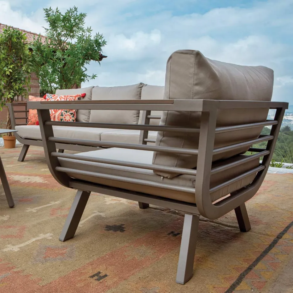 Outdoor Lounge Consisting of 1 3-Seater Sofa, 2 Armchairs and 1 Coffee Table - Righello Viadurini