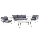 Outdoor Lounge Consisting of 1 3-Seater Sofa, 2 Armchairs and 1 Coffee Table - Righello Viadurini