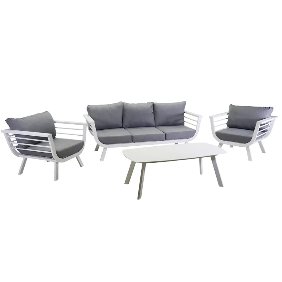 Outdoor Lounge Consisting of 1 3-Seater Sofa, 2 Armchairs and 1 Coffee Table - Righello Viadurini