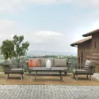 Outdoor Lounge Consisting of 1 3-Seater Sofa, 2 Armchairs and 1 Coffee Table - Righello Viadurini