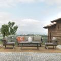 Outdoor Lounge Consisting of 1 3-Seater Sofa, 2 Armchairs and 1 Coffee Table - Righello