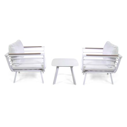Outdoor Lounge Consisting of 2 Armchairs and 1 Aluminium Table - Righello Viadurini