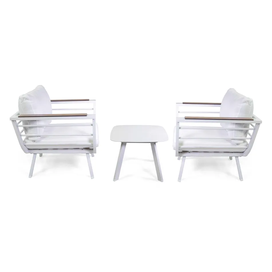 Outdoor Lounge Consisting of 2 Armchairs and 1 Aluminium Table - Righello Viadurini