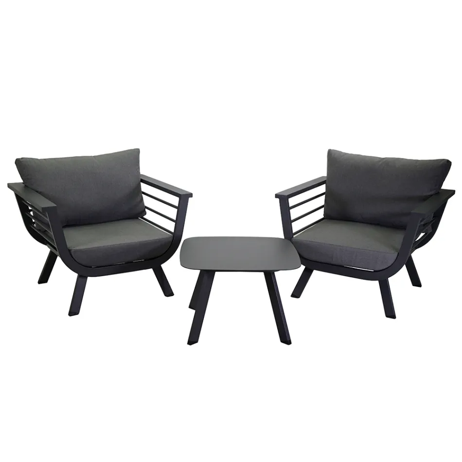 Outdoor Lounge Consisting of 2 Armchairs and 1 Coffee Table - Righello Viadurini